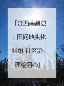 江西南昌县：田间地头化纠纷 社区治理绘同心