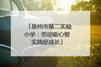 泉州市第二实验小学：劳动砺心智实践促成长