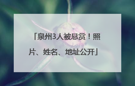 泉州3人被悬赏！照片、姓名、地址公开