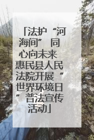 法护“河海间” 同心向未来 惠民县人民法院开展“世界环境日”普法宣传活动