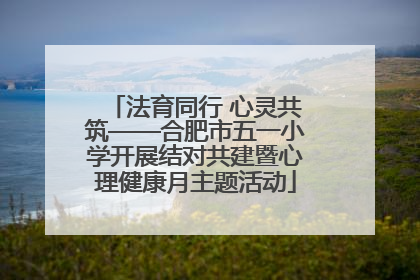 法育同行 心灵共筑——合肥市五一小学开展结对共建暨心理健康月主题活动