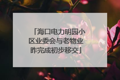 海口电力明园小区业委会与老物业昨完成初步移交