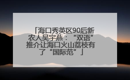 海口秀英区90后新农人吴宇燕：“双语”推介让海口火山荔枝有了“国际范”