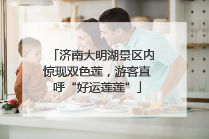 济南大明湖景区内惊现双色莲，游客直呼“好运莲莲”