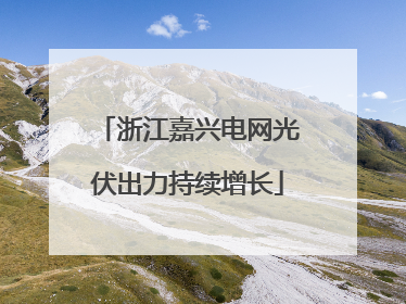浙江嘉兴电网光伏出力持续增长