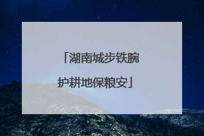 湖南城步铁腕护耕地保粮安
