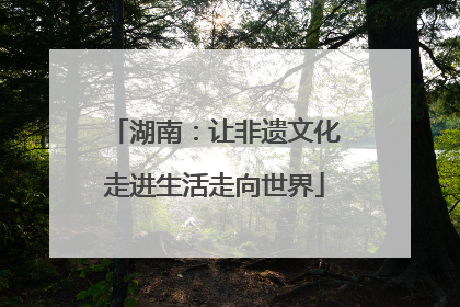 湖南：让非遗文化走进生活走向世界