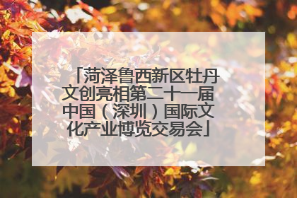 菏泽鲁西新区牡丹文创亮相第二十一届中国（深圳）国际文化产业博览交易会