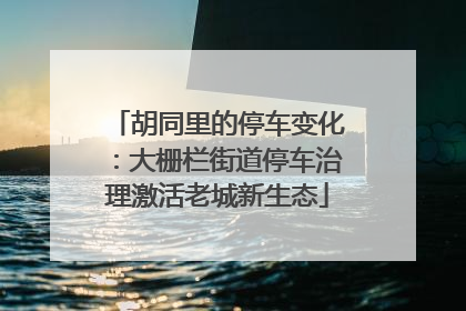 胡同里的停车变化：大栅栏街道停车治理激活老城新生态