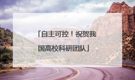 自主可控！祝贺我国高校科研团队