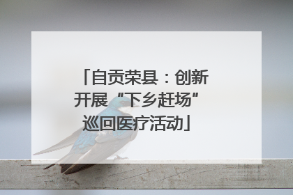 自贡荣县：创新开展“下乡赶场”巡回医疗活动