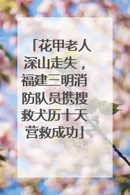花甲老人深山走失，福建三明消防队员携搜救犬历十天营救成功