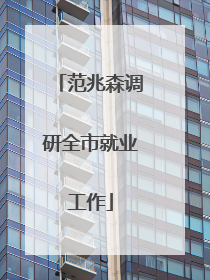 范兆森调研全市就业工作