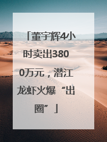 董宇辉4小时卖出3800万元，潜江龙虾火爆“出圈”