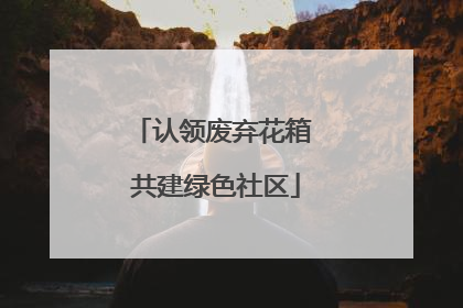 认领废弃花箱 共建绿色社区