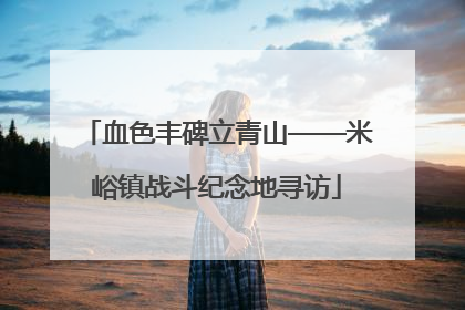 血色丰碑立青山——米峪镇战斗纪念地寻访