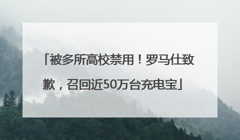 被多所高校禁用！罗马仕致歉，召回近50万台充电宝