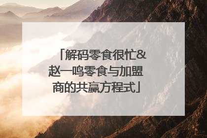 解码零食很忙&赵一鸣零食与加盟商的共赢方程式