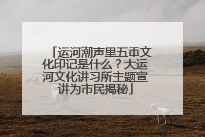 运河潮声里五重文化印记是什么？大运河文化讲习所主题宣讲为市民揭秘