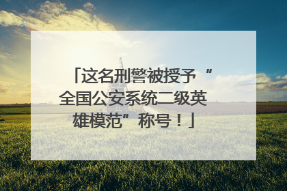 这名刑警被授予“全国公安系统二级英雄模范”称号！