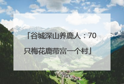 谷城深山养鹿人：70只梅花鹿带富一个村