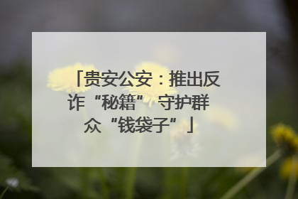 贵安公安：推出反诈“秘籍” 守护群众“钱袋子”