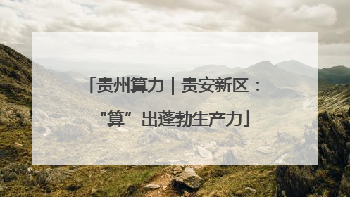 贵州算力｜贵安新区：“算”出蓬勃生产力