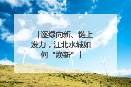 逐绿向新、链上发力，江北水城如何“焕新”