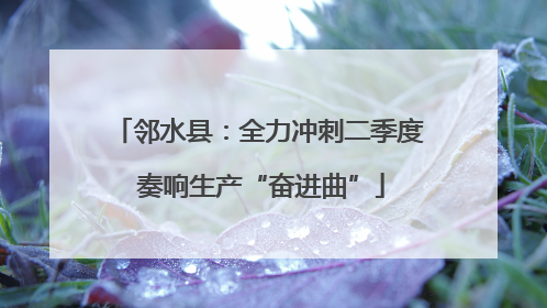 邻水县：全力冲刺二季度 奏响生产“奋进曲”