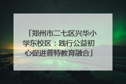 郑州市二七区兴华小学东校区：践行公益初心促进普特教育融合