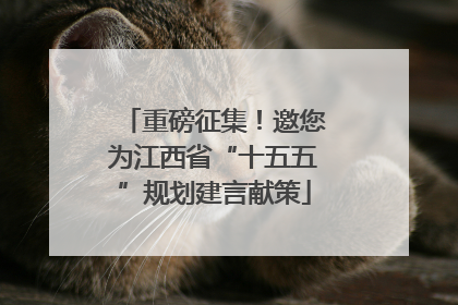 重磅征集！邀您为江西省“十五五”规划建言献策
