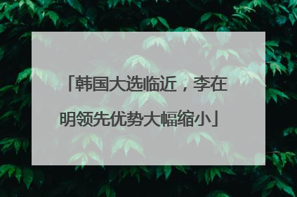 韩国大选临近，李在明领先优势大幅缩小
