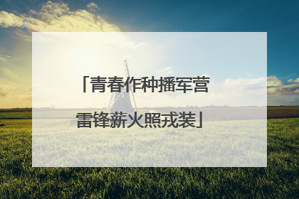 青春作种播军营 雷锋薪火照戎装