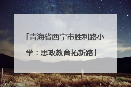 青海省西宁市胜利路小学：思政教育拓新路