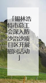 锡林浩特市总工会深入防沙治沙项目区开展慰问活动