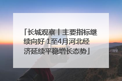 长城观察丨主要指标继续向好 1至4月河北经济延续平稳增长态势