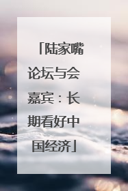 陆家嘴论坛与会嘉宾：长期看好中国经济