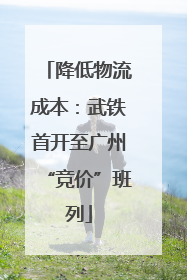 降低物流成本：武铁首开至广州“竞价”班列