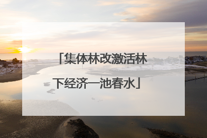 集体林改激活林下经济一池春水