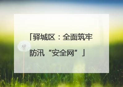 驿城区：全面筑牢防汛“安全网”