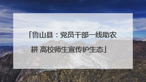 鲁山县：党员干部一线助农耕 高校师生宣传护生态