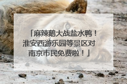麻辣鹅大战盐水鸭！淮安西游乐园等景区对南京市民免费啦！