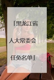 黑龙江省人大常委会任免名单