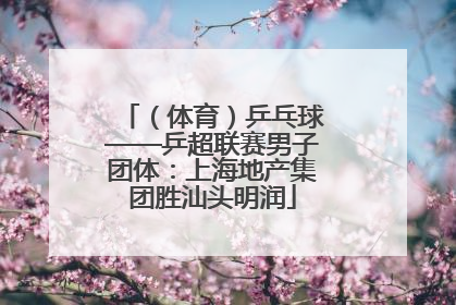 （体育）乒乓球——乒超联赛男子团体：上海地产集团胜汕头明润