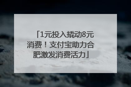 1元投入撬动8元消费！支付宝助力合肥激发消费活力
