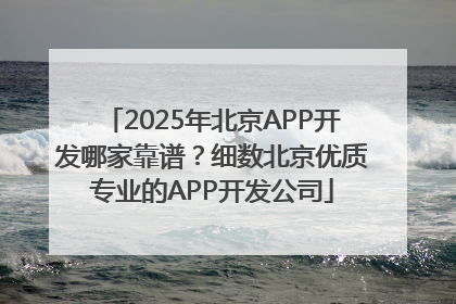 2025年北京APP开发哪家靠谱？细数北京优质专业的APP开发公司