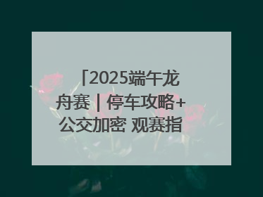 2025端午龙舟赛｜停车攻略+公交加密 观赛指南来了！