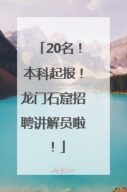 20名！本科起报！龙门石窟招聘讲解员啦！