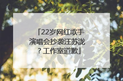 22岁网红歌手演唱会抄袭汪苏泷？工作室道歉