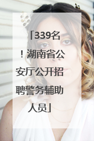 339名！湖南省公安厅公开招聘警务辅助人员